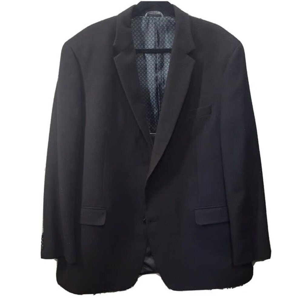 Michael Kors Macys Mens Camel Hair Sport Coat Blazer Black 48L Classic 2 Button